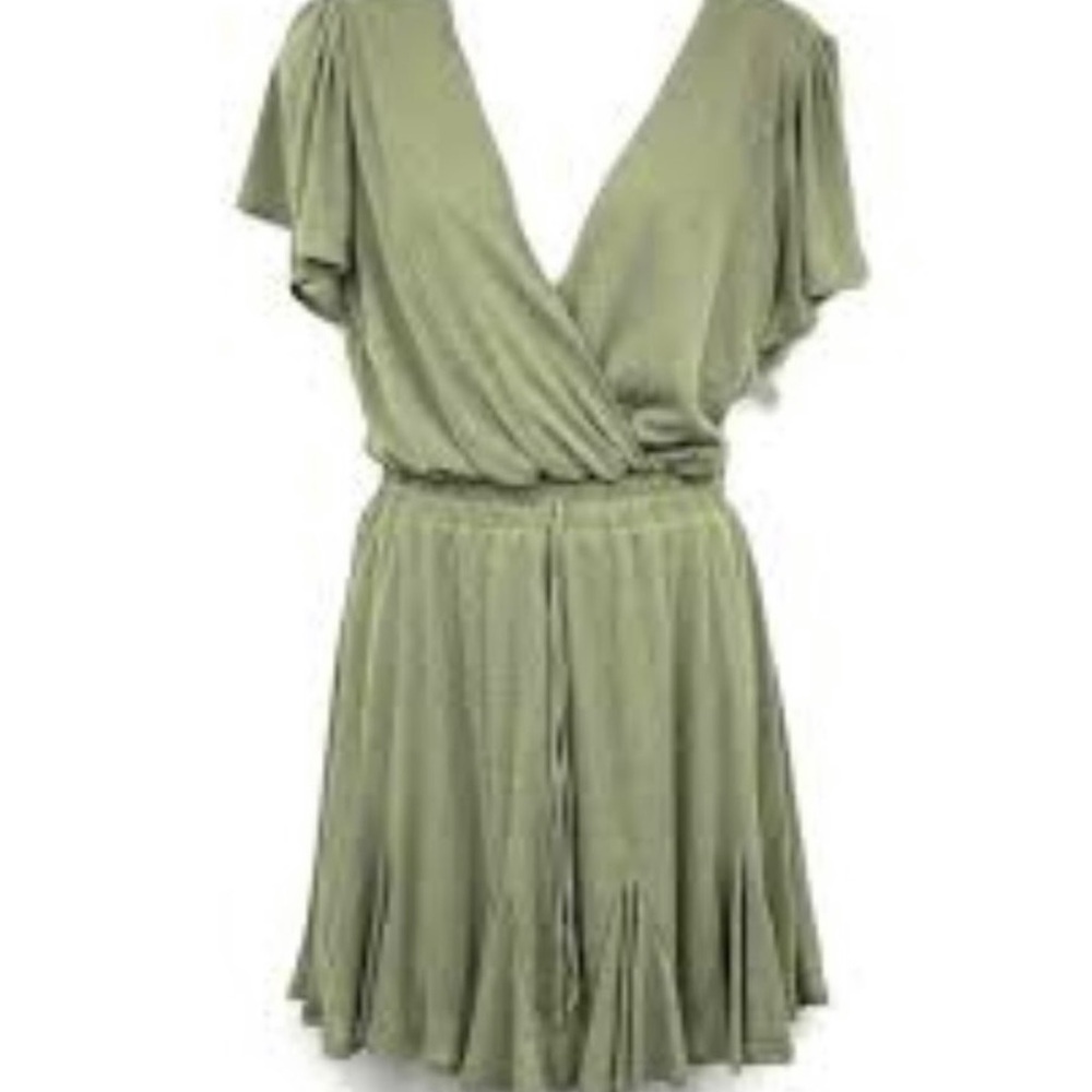 Row A Elegant Olive Green Midi Dress